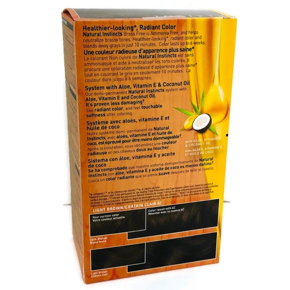 Clairol Natural Instincts 6C Light Br Brass Free - Picture 3 of 8